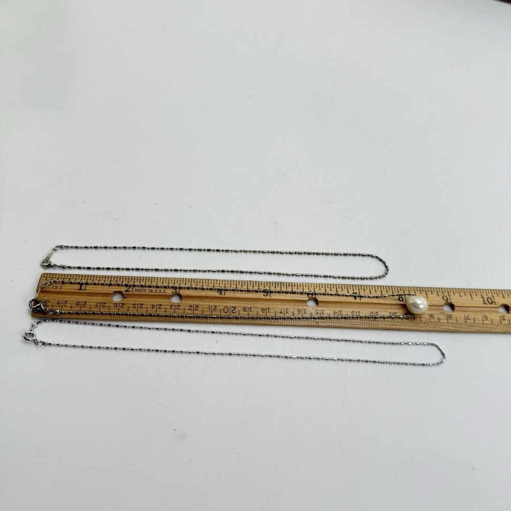 Three 18K Gold Plated Beaded Bar Chain Necklaces, 18KGP Necklace Lot - Picture 5 of 8